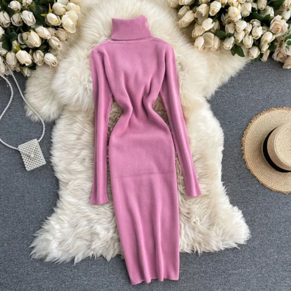 Sexy Knit Dress Long Sleeve for Autumn Winter - Image 5