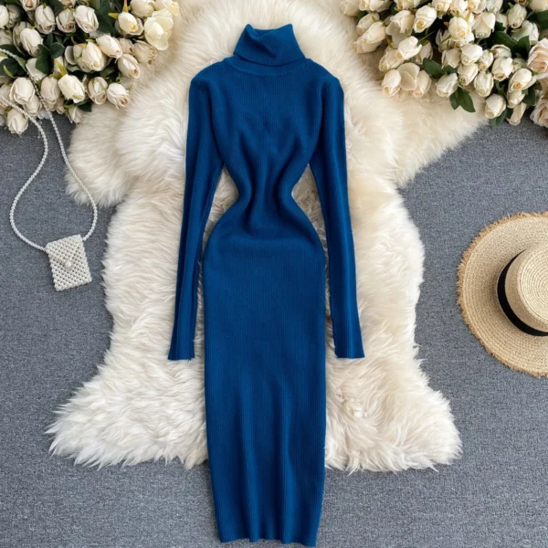 Sexy Knit Dress Long Sleeve for Autumn Winter - Image 4