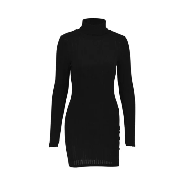 Knit Dress Long Sleeve Turtleneck Sexy Bodycon Mini - Image 6