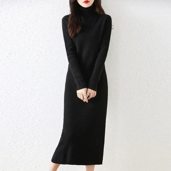 Knit Dress: Long Wool, Slim Fit, Fall/Winter Style - Image 6