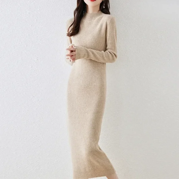 Knit Dress: Long Wool, Slim Fit, Fall/Winter Style - Image 4