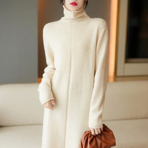 Knit Dress Woolen Base Pile Collar for Women